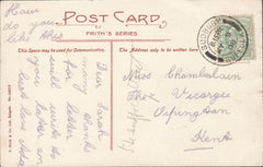 117614 1908 POST CARD NEWTON GREEN SUB POST OFFICE (SUFFOLK).