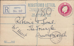 117646 1923 REGISTERED MAIL CHETTLE (DORSET) TO BOURNEMOUTH.