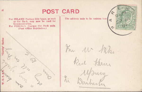 117652 1909 DORSET/'WAREHAM' SKELETON STYLE DATE STAMP.