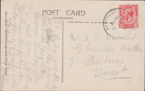 117660 1919 DORSET/'SHAFTESBURY' SKELETON STYLE DATE STAMP.