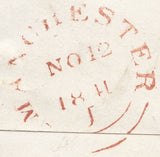 117682 1841 MANCHESTER NORMAL TYPE MALTESE CROSS ON COVER.