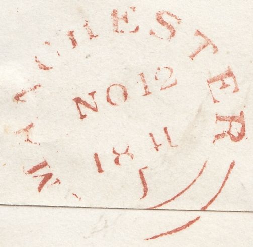 117682 1841 MANCHESTER NORMAL TYPE MALTESE CROSS ON COVER.