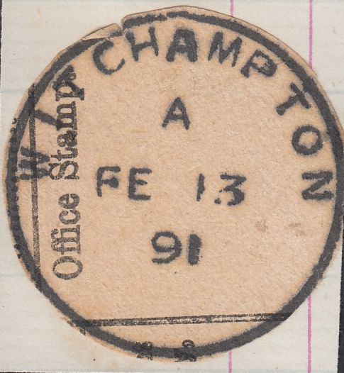 117702 1910 DORSET/'WITCHAMPTON' SKELETON STYLE DATE STAMP.