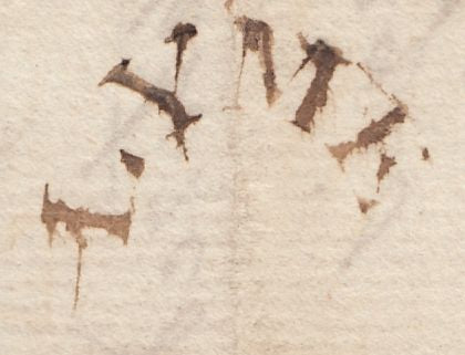117720 1793 DORSET/'LYME' HORSESHOE STYLE HAND STAMP (DT307).