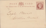 117759 1879 QV ½D BROWN POST CARD CHIPPENHAM TO WOOTTON BASSET/'SWINDON-STATION' CDS.