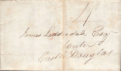 117818 1832 'NEW GALLOWAY' HAND STAMP ON MAIL TO CASTLE DOUGLAS.
