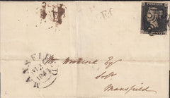 117848 1D BLACK PL.6 (SG2)(KJ) ON COVER LONDON TO MANSFIELD.