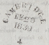 117851 1839 UNIFORM 4D POST CAMBRIDGE TO LONDON/'CAMBRIDGE' SKELETON DATE STAMP (CB57).