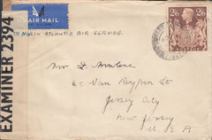 117929 1942? MAIL REDDISH (STOCKPORT) TO USA/2/6 BROWN (SG476).