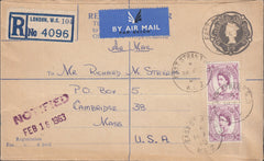 117930 1963 REGISTERED MAIL LONDON TO CAMBRIDGE USA.