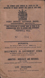 118031 1913-1936 'POST OFFICE SAVINGS BANK' BOOK WITH BIRKENHEAD AND DORCHESTER DATE STAMPS.