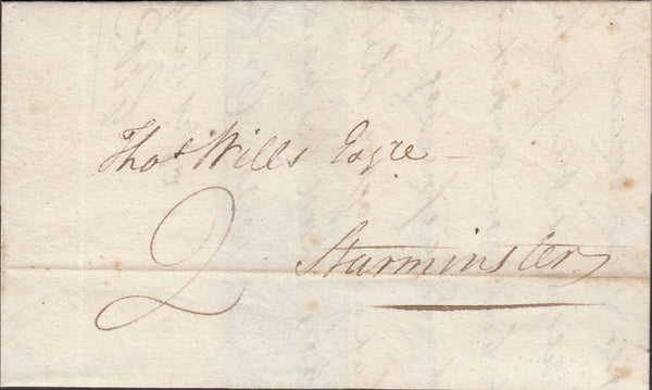 118040 1826 DORSET/'BLANDFORD 106' MILEAGE MARK/LOCAL RATE.