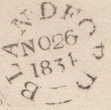 118041 1834 DORSET/'TOO LATE' ITALIC STYLE HAND STAMP TYPE A (DT63).