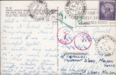 118052 1956 UNDERPAID MAIL WASHINGTON, USA TO LAVENHAM.