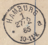 118054 1885 REGISTERED MAIL LAVENHAM (SUFFOLK) TO GERMANY.