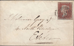 118156 1850 '239' NUMERAL OF DAWLISH ON COVER.