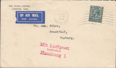 118161 1934 AIR MAIL LONDON TO HAMBURG.