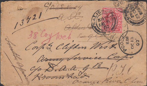 118175 1902 UNDELIVERED MAIL SALISBURY TO SOUTH AFRICA (BOER WAR).