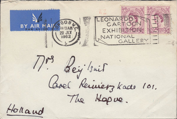 118296 1962 MAIL LONDON TO HOLLAND/6D WILDINGS.