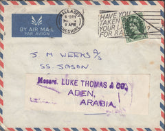 118316 1962 MAIL WALLASEY TO ADEN ARABIA.