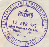 118316 1962 MAIL WALLASEY TO ADEN ARABIA.