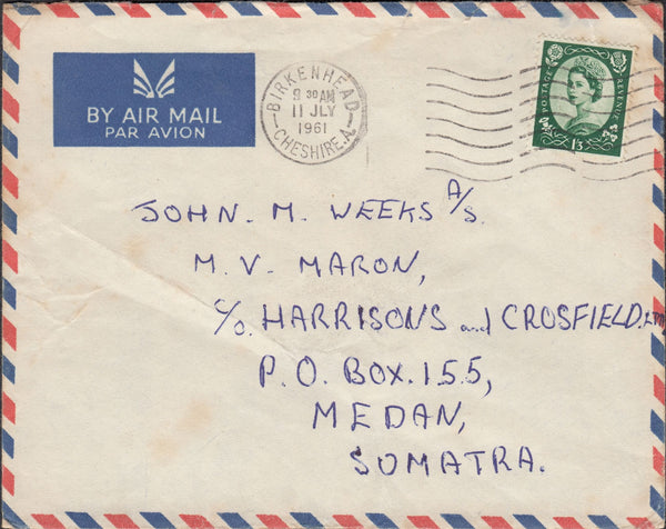 118326 1961 MAIL BIRKENHEAD TO MEDAN (MALAYA).