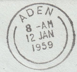 118333 1959 MAIL LONDON TO ADEN COLONY.