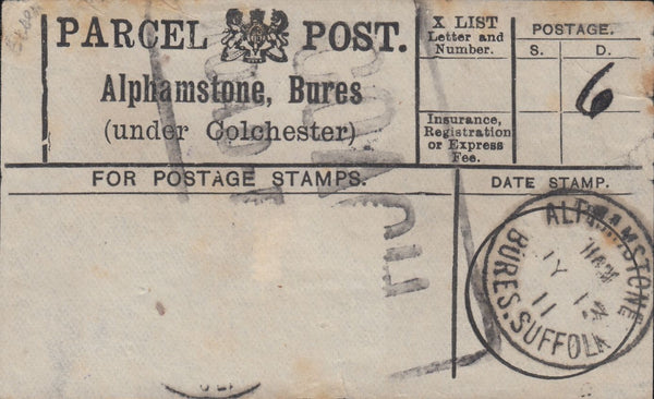 118344 ALPHAMSTONE CANCELLATIONS (UNDER BURES) SUFFOLK.
