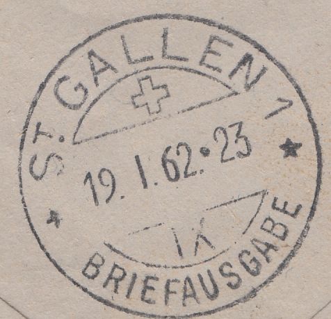 118449 1962 UNDERPAID MAIL LONDON TO ST. GALL SWITZERLAND.