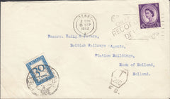 118450 1962 UNDERPAID MAIL DERBY TO HOLLAND.