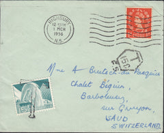 118471 1956 UNDERPAID MAIL HIGHBURY TO SWITZERLAND.