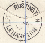 118507 1957 UNDERPAID REGISTERED AIR MAIL LITTLEHAMPTON TO USA.