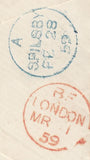 118509 1859 LONDON DATE STAMPS IN RED.