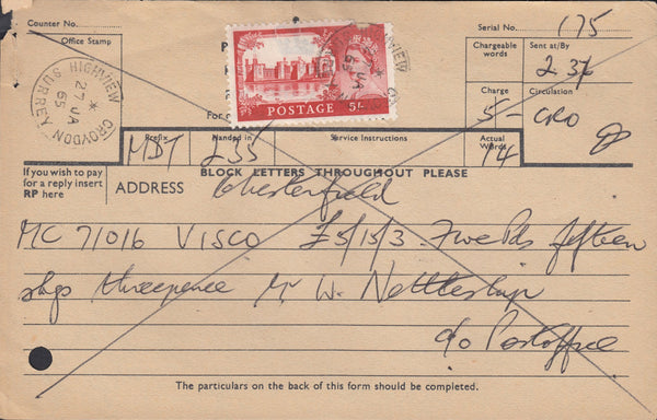 118529 1965 TELEGRAM/5s CASTLE/SURREY.