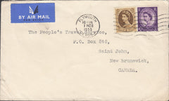 118631 1955 MAIL PLYMOUTH TO NEW BRUNSWICK.