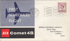 118637 1960 FIRST FLIGHT BEA COMET LONDON TO ZURICH.
