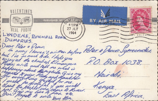 118654 1964 MAIL DUMFRIES TO KENYA.