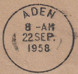 118658 1958 MAIL TEIGNMOUTH TO ADEN COLONY.