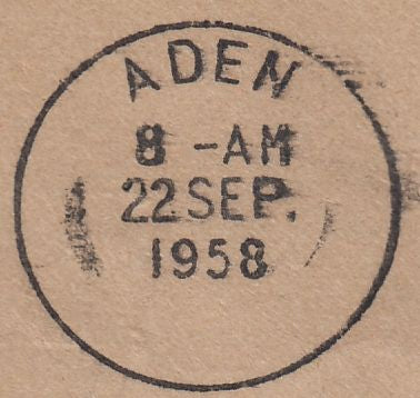 118658 1958 MAIL TEIGNMOUTH TO ADEN COLONY.