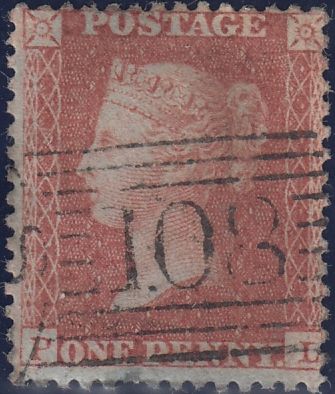 118690 MATCHED PAIR 1856/7 DIE 2 PL.44 LETTERED PL ON BLUED PAPER (SG29) AND WHITE PAPER (SG40).