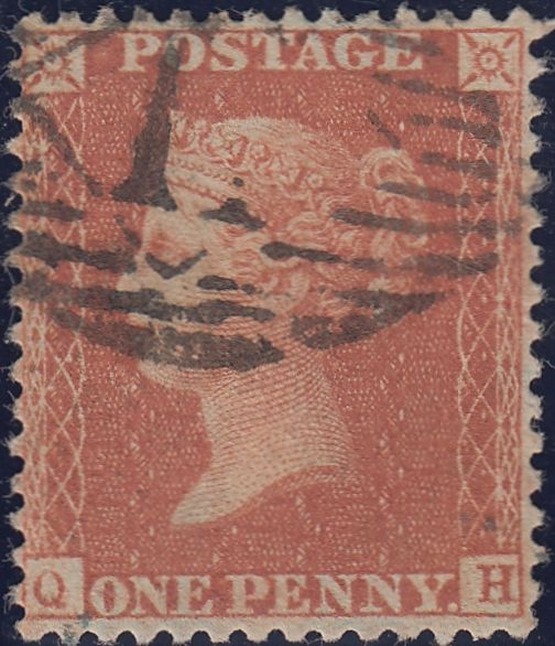 118694 1856/7 DIE 2 PL.44 MATCHED PAIR LETTERED QH ON BLUED (SG29) AND WHITE PAPER (SG40).