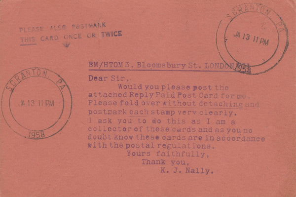 118708 1957 UNDELIVERED MAIL RICHMOND AND TWICKENHAM TO USA.