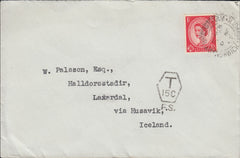 118720 1955 UNDERPAID MAIL NORWICH TO ICELAND.