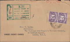 118757 1964 SURCHARGED MAIL DUE TO INCOMPLETE FRANKING IMPRESSION.