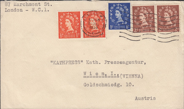 118795 1958 MAIL LONDON TO AUSTRIA.