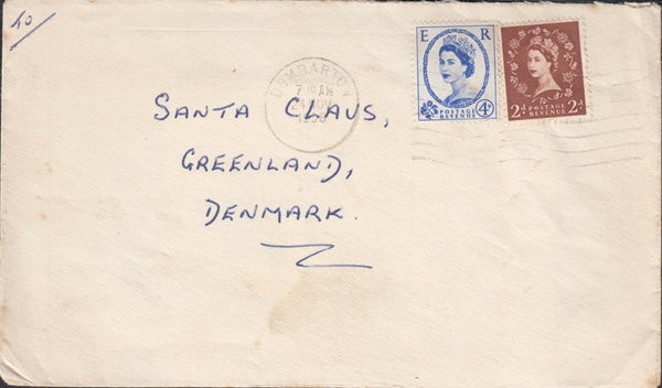 118803 1958 MAIL DUMBARTON TO 'SANTA CLAUS'.