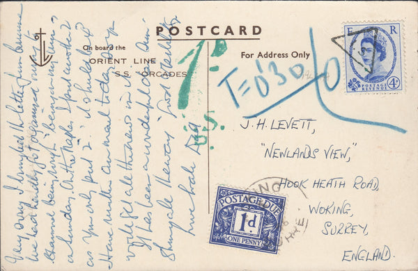 118826 1966 MAIL TO SURREY FROM OVERSEAS/4D WILDING NOT VALID FOR POSTAGE.