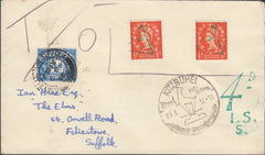 118827 1958 MAIL AUSTRIA TO FELIXSTOWE/UK ½D WILDINGS NOT VALID FOR POSTAGE.