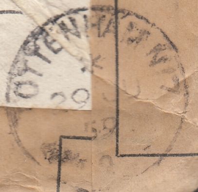118831 1959 'FOUND OPEN OR DAMAGED AND OFFICIALLY SECURED' MAIL TOTTENHAM TO HULL.