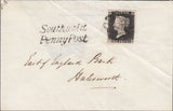 118869 1841 1D BLACK PL.3 SOUTHWOLD TO HALESWORTH/BANKING MAIL/'SOUTHWOLD PENNY POST' HAND STAMP (SK311).